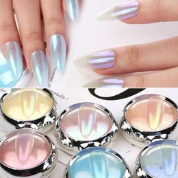 Nail Glitter Mirror Powder Rubbing Dust Pigment Chrome Iridescent Holographic Art Decorations For Manicure 6 Colors I8U0