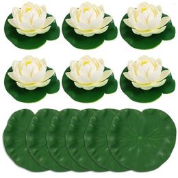 Decorative Flowers 12 Pcs Pond Accessories Floating Flower Decorations Simulation Frog Jewelry Faux Artificial Outdoor Plants Summer Diwali