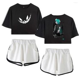 Women's T Shirts Rubius Merch Crop Tops Sets Design Y2K Girl Chinese Wonder Two Piece Set Kawaii Women Casual Streetwear Clothes