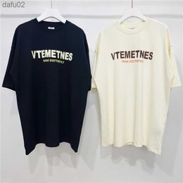 Men's T-Shirts Good Quality 2022ss Vetements Think Dieftrefnly T Shirt Men 1 1 Women T-shirt Front Blank Back Vetements Tee VTM Mens Clothing L230515