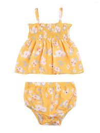 Clothing Sets Born Baby Girls Fashion 2-piece Outfit Set Sleeveless Floral Tops Shorts For Kids