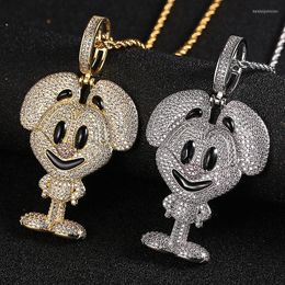 Pendant Necklaces Hip-Hop Necklace With Anime Mouse For Men Women Jewellery Micro Inset Zircon Hip Hop Street Drop