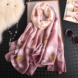 Women's Swimwear Style Chinese Quality Silk Four Seasons Women Headscarf Print Nice Shawl Lady Fashion Sunscreen Beach ScarfWomen's