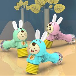 Novelty Games Baby Music Flashing Rattle Toys Rabbit Teether Hand Bells Mobile Infant Stop Weep Tear Rattles born Early Educational Toy 18M 230517