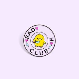 Cartoon Cute Chick Knife Metal Enamel Brooch Round Bad BCH Club Badge Pin Fashion Wild Lapel Backpack Jewellery Gift For Friends