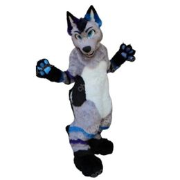 Performance Wolf Fursuit Dog Mascot Costume Halloween Christmas Fancy Party Dress Cartoon Character Outfit Suit Carnival Party Outfit For Men Women