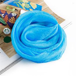 Scarves 70cm Solid Colours Scarf Hijab For Women Silk Satin Headband Hair Female Square Shawls Bandana Scarfs Ladies