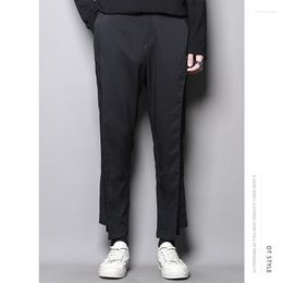 Men's Pants Men's Straight Casual Trendy Design Sense Irregular Asymmetric Cutting Stitching Loose Nine Point Suit