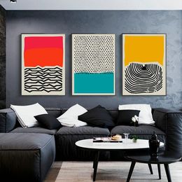 Decorative Objects Wall Decor Prints Art Canvas Painting Modern Abstract Geometry Dot Line Art Poster Living Room Decoration Wall Paining No Frame 230516