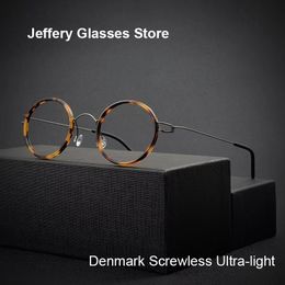 Sunglasses Frames Ultra-light Round Prescription Glasses Frames AcetateTitanium Eyeglasses For Men Women Optic Myopia Reading Eyewear Spectacles 230516