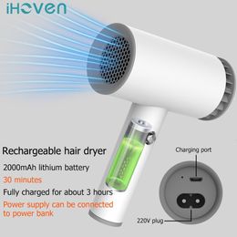 Profissional Hair Dryer USB ABS Durable Smart Cordless Blow Home Salon Equipment Portable Hairdryer Diffuser Constant 230517