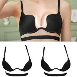 Camisoles & Tanks Women Deep V Low Cut Sexy Bra Ladies Push Up Backless Invisible Halter Convertible Seamless U Plunge Shaped Bras