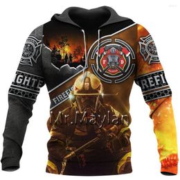 Men's Hoodies Cosplay Firefighter 3D Full Printed Mens Hoodie Harajuku Fashion Sweatshirt Unisex Casual Jacket Pullover Sudadera Hombre