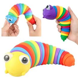 Fidget Toy Party Articulated Flexible 3D Slug Joints Curled Relieve Stress Anti-Anxiety Sensory Toys For Children Adults FY3672