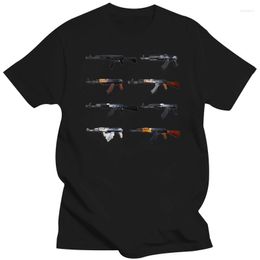 Men's T Shirts 2023 Fashion Cotton Slim Fit Top Russian Vintage Gun Kalashnikov Printed White Men T-Shirt Shirt Design