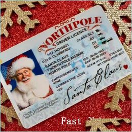 Christmas Decorations New Creative Santa Claus Flight License Eve Driving Licence Card Gifts For Children Xmas Decoration Ornament D Dhvrr