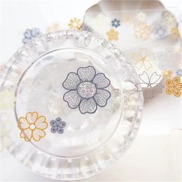 Gift Wrap Retro Floral Petal Washi PET Tape For Card Making Decoration DIY Scrapbooking Plan Stickers