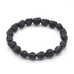 Strand Skull Stone Bracelet Beads Men Accessories Beaded Natural Gemstone For Women Handmade Jewelry GB014