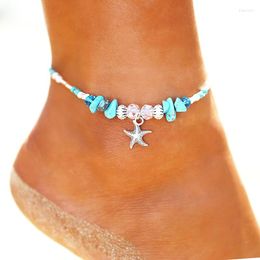 Anklets Fashion Starfish Beads Anklet Beach Chain Bracelet Ankle Jewellery For Women