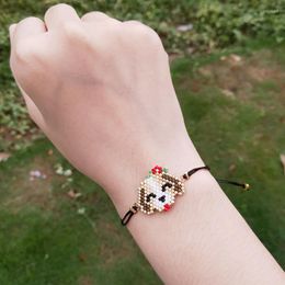 Charm Bracelets Fairywoo Sweet Bracelet Cute Dog For Girls Jewellery Handmade Woven Pendant Charms Flower Beaded Wholesale