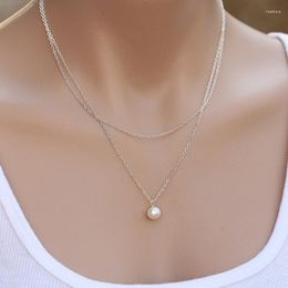 Pendant Necklaces Temperament Double Layer Chain Pearl Necklace Fashion Charm Women's Clavicle Sweet Girly Jewelry
