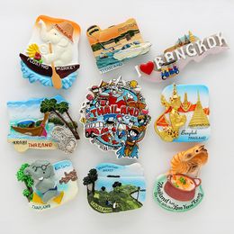 Decorative Objects Thailand Pattaya elephant Shrimp soup 3D magnetic refrigerator paste souvenir Bangkok fridge magnets Collection home decoration 230516