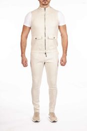 Men's Tracksuits OECHSLI Sportswear Linen Thin Set Men 2023 Short Sleeve Fashion Hooded Breathe High-quality Big Size M-4XL