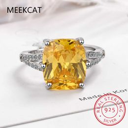 Band Rings 925 Sterling Silver Created Moissanite Citrine Diamonds Gemstone Wedding Engagement Ring Fine Jewelry Gift Wholesale J230517