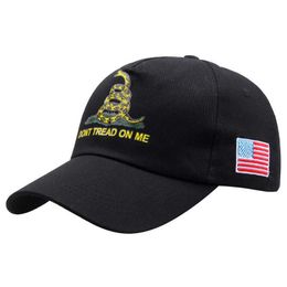 Ball Caps Hot Sale DONT TREAD ON ME Rattlesnake Printing Cap USA Flag Embroidery Hip Hop Casual Sport Sun Dad Hat EP0325 AA220517