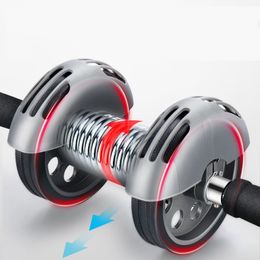 s Automatic Rebound Double-wheeled Push Exercise Abdominales Trainer Belly Muscle Exercise Equipment Abs Roller Ab Wheel 230516