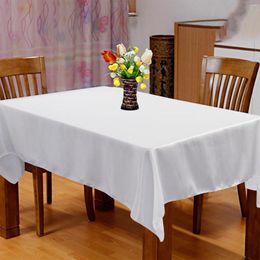 Table Cloth El Banquet Wedding Scene Solid Colour Rectangular Smooth Satin Bleach White