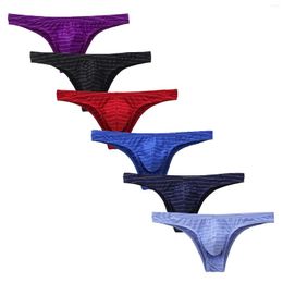 Underpants Compression Long Underwear Mens Hip Men's Half Color Striped 6PC Low Bikini Panties Most Boxers Pack