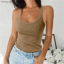 Women's Tanks Camis Basic Tank Tops Summer Knit Top Sleeveless Women Sexy Basic T Shirt White Off Shoulder Ribbed Black Tank Top Casual T230517