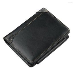 Storage Bags 1 Pc Simple Durable Mens Leather Trifold Wallet W/ Slots Holder Pocket Wallets Money Bag Male Purses Gift