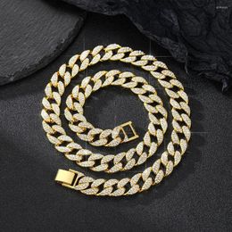 Chains Hip Hop Men's Miami Cuban Link Chain Necklace For Women Full Iced Out 15mm Choker Jewelry