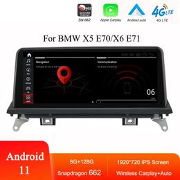 10.25" Car Android Radio Carplay For BMW X5 X6 E70 E71 E72 Car Video Player Multimedia Screen Navigation GPS Head Unit