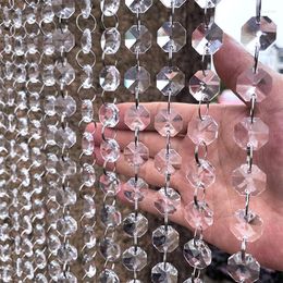 Curtain 1 Metre Garland Diamond Acrylic Crystal Bead Wedding DIY Party Event Decor Transparent Octagonal Beads