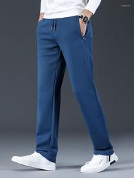 Men's Pants Spring Zip Pockets Long Sweatpants Men Joggers Blue Black Grey Sportswear Straight Track Casual Cotton Trousers