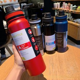Water Bottles 600ML 800ML 1000ML Outdoor Thermos Kettle Water Bottle with Tea Filter 304 Stainless Steel Thermal Cup Leakproof Flask Sports 230516