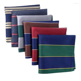 Bow Ties Coarse Stripe Handkerchief Men Customized Square Towel Fashion Pocket Luxury