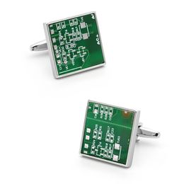 iGame New Arrival Fashion Cuff Links Green Colour Circuit Board Design Quality Brass Material Men's Cufflinks Free Shipping