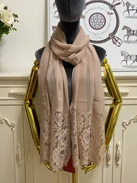 women's scarf lace silk lace material plain patchwork Thin and soft long scarves for women size 200cm - 70cm