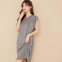 Women's Sleepwear High Quality Women Night Dress Fashion O-Neck Modal Sleepshirt Sexy Ladies Short Sleeve Nightgown Loose Lingerie Gown