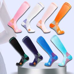 Sports Socks Nylon Sports Socks Blood Circulation Promotion Compression Socks AntiFatigue KneeHigh Football Socks Leg Warmers Mid Socks J230517