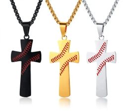 Necklace Men Baseball Cross Pendant Jewelry Explosion Pendant Hip Hop Jewelry Rap Style Pendant Creative S56