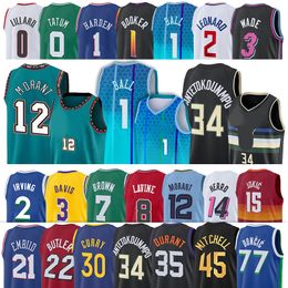 Giannis Antetokounmpo Basketball Jersey Milwaukees Buck Jayson Tatum Kyrie Irving Luka Doncic LeBron James Harden Stephen Curry Jimmy Kevin Durant