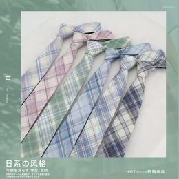 Bow Ties Classic 7cm Casual Jk Cheque Neck Tie For Man Vintage Ladies Plaid Universal Girl Necktie Business Wedding Party
