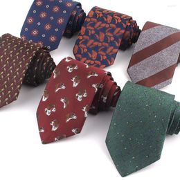 Bow Ties Mens Tie Classic Striped Neck For Wedding Business Suits Man Floral Wine Red Men's Necktie Jacquard Wear Gifts