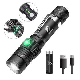 Flashlights Torches High Power Led Flashlights Zoomable Camping Torch With T6 LED Lamp Beads Waterproof 4 Lighting Modes Multi Function USB Charger P230517