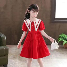 Girl Dresses 2023 Japan Senior Summer Girls Princess Dress Cotton Sailor Collar Teenager Casual Baby Clothes Toddler 12 Year